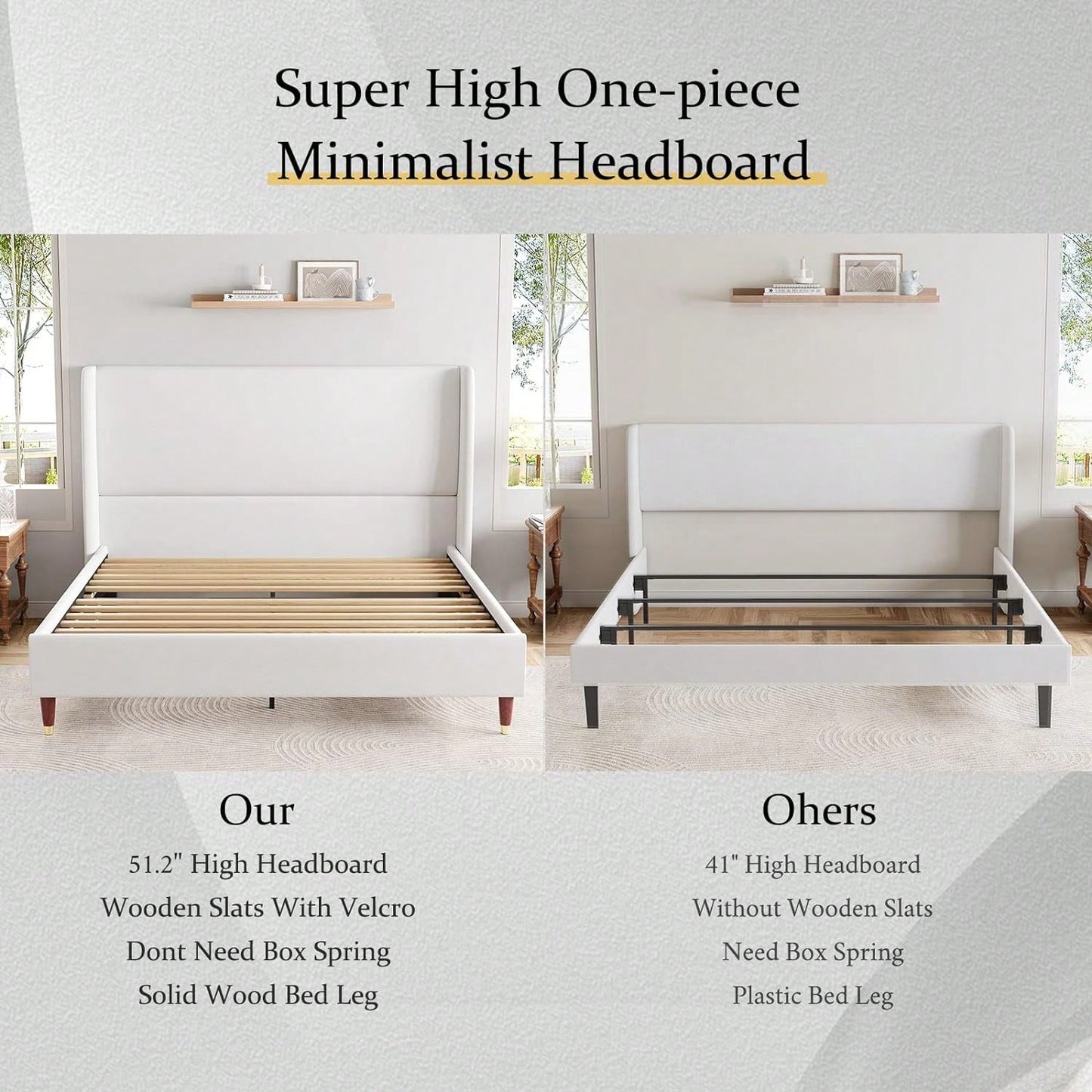 MADELINE PLATFORM BED FRAME - WHITE