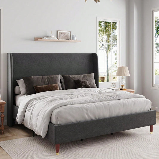 MADELINE PLATFORM BED FRAME - DARK GRAY
