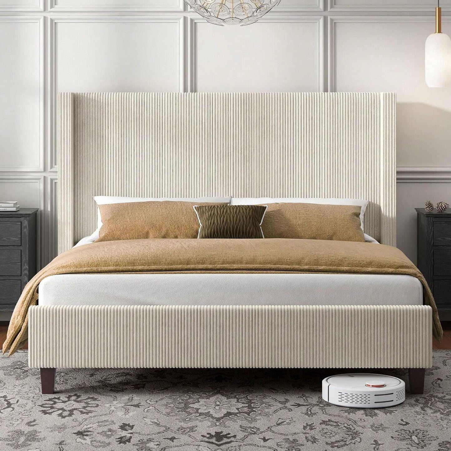 OASIS PLATFORM BED FRAME - BEIGE