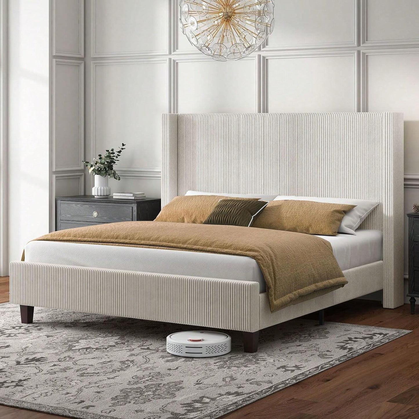 OASIS PLATFORM BED FRAME - BEIGE