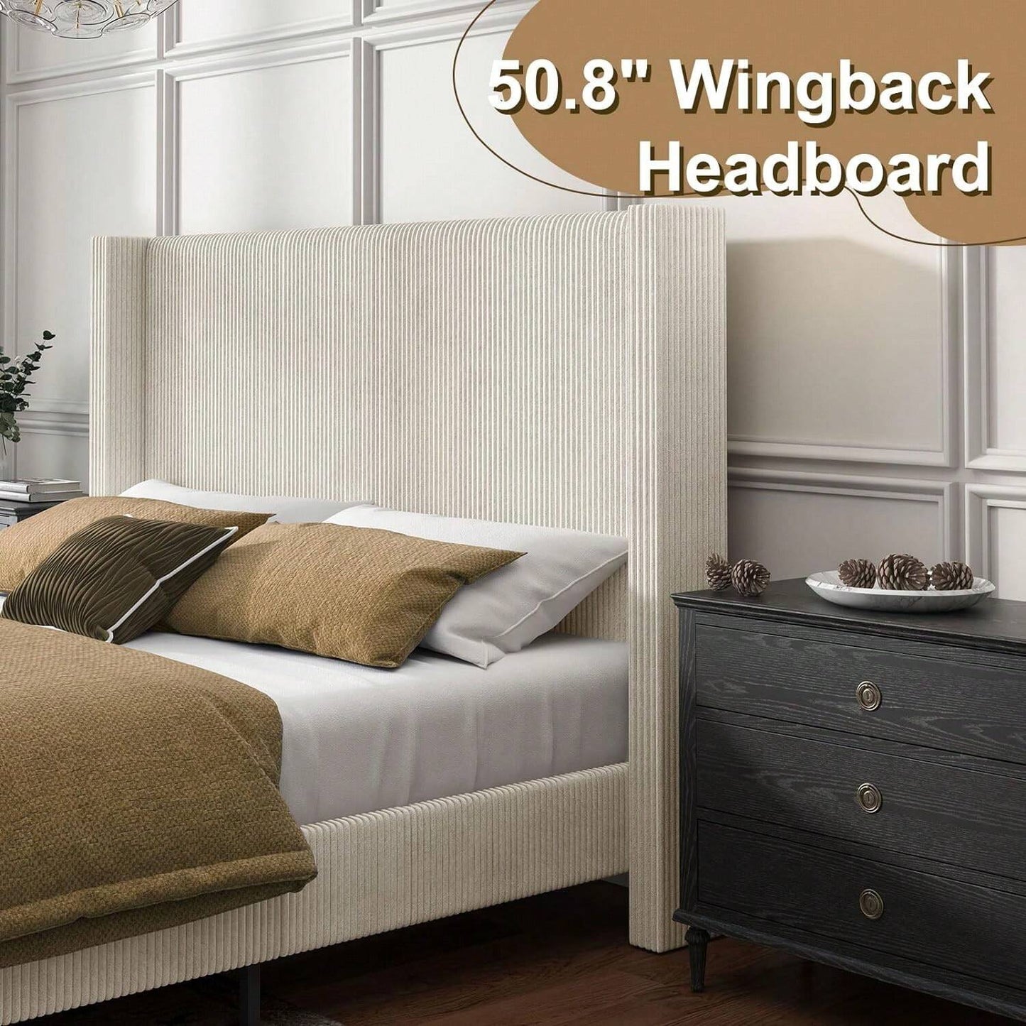 OASIS PLATFORM BED FRAME - BEIGE
