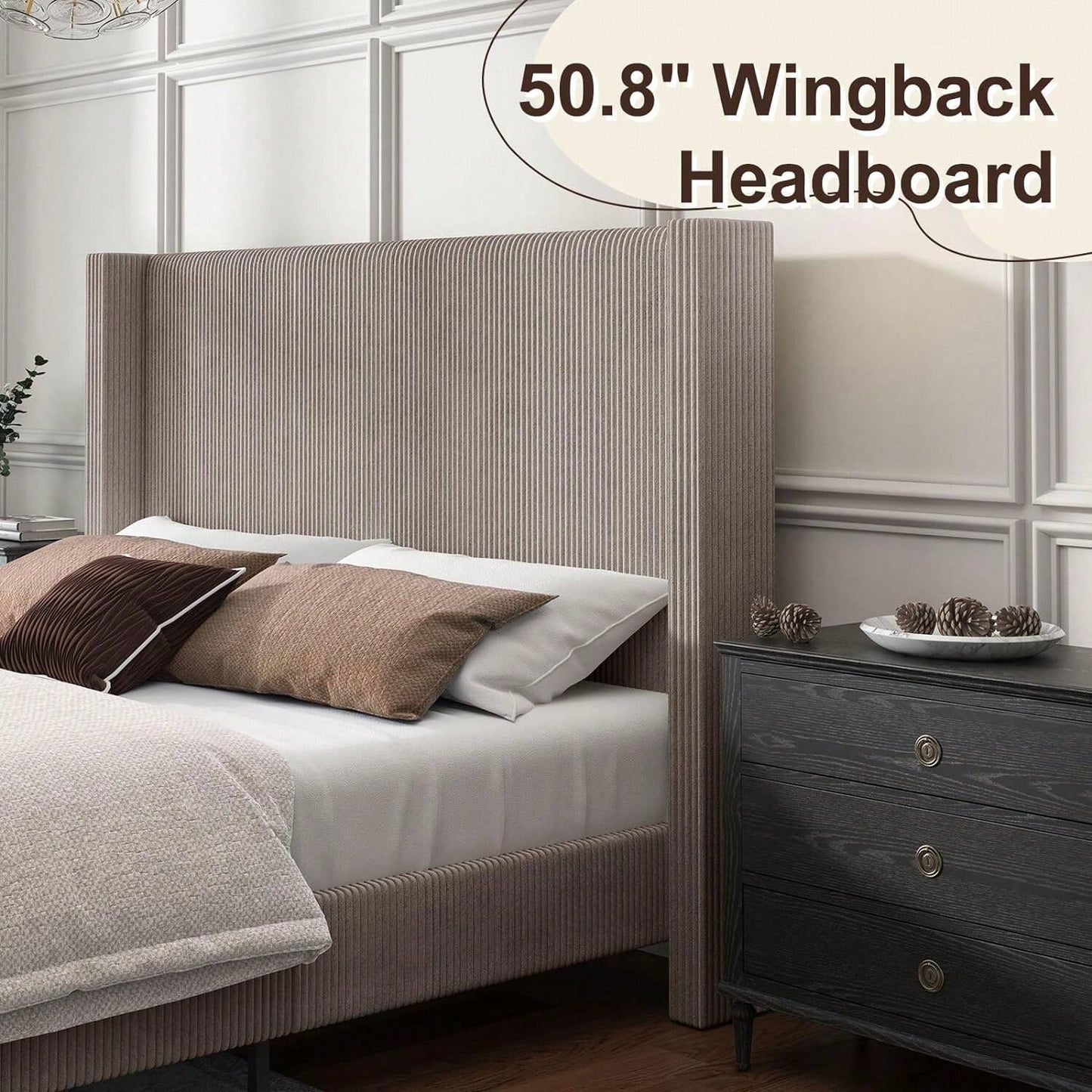 OASIS PLATFORM BED FRAME - KHAKI