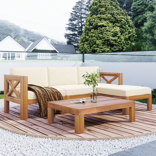 MONACO 5-PIECE OUTDOOR LOUNGE SET - BEIGE