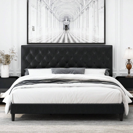 VALEN PLATFORM BED FRAME - BLACK