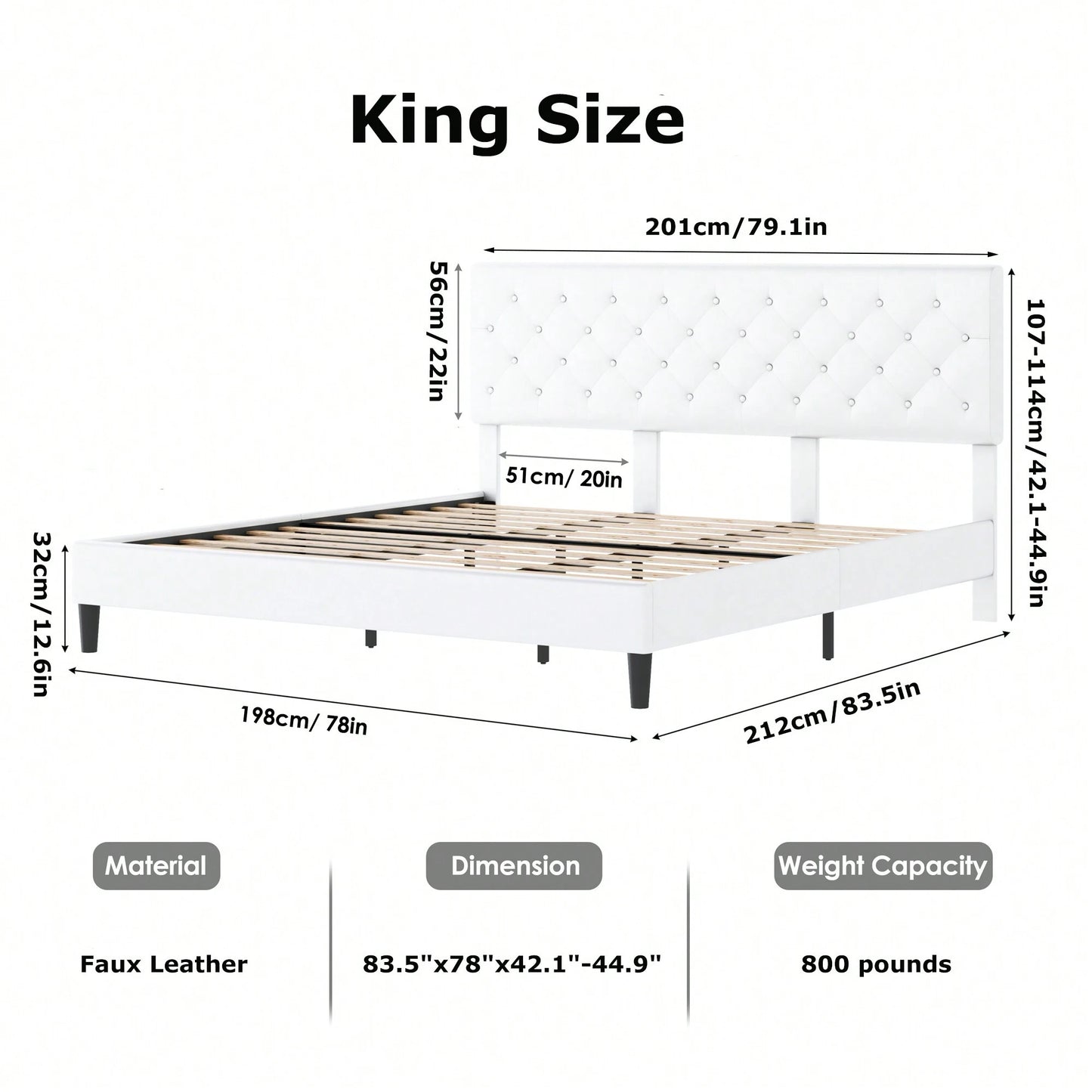 VALEN PLATFORM BED FRAME - BLACK