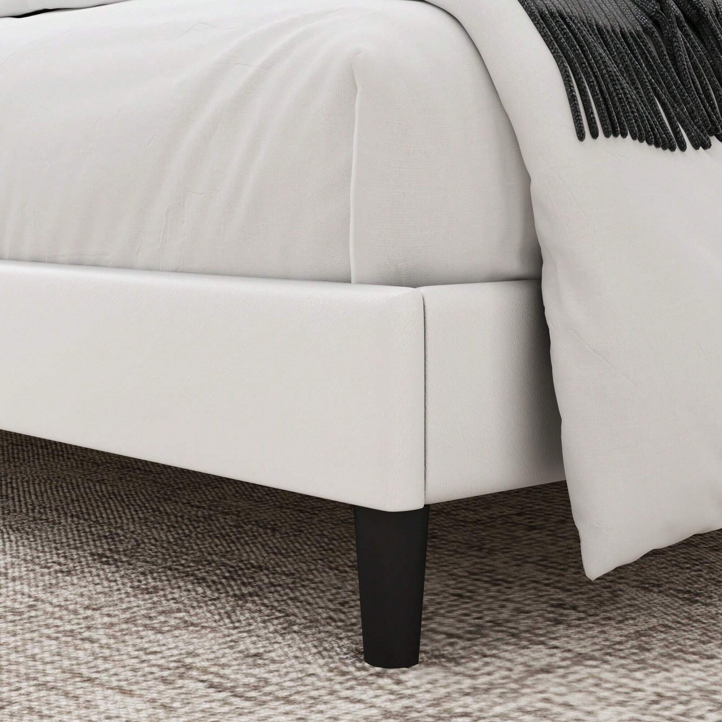VALEN PLATFORM BED FRAME - WHITE