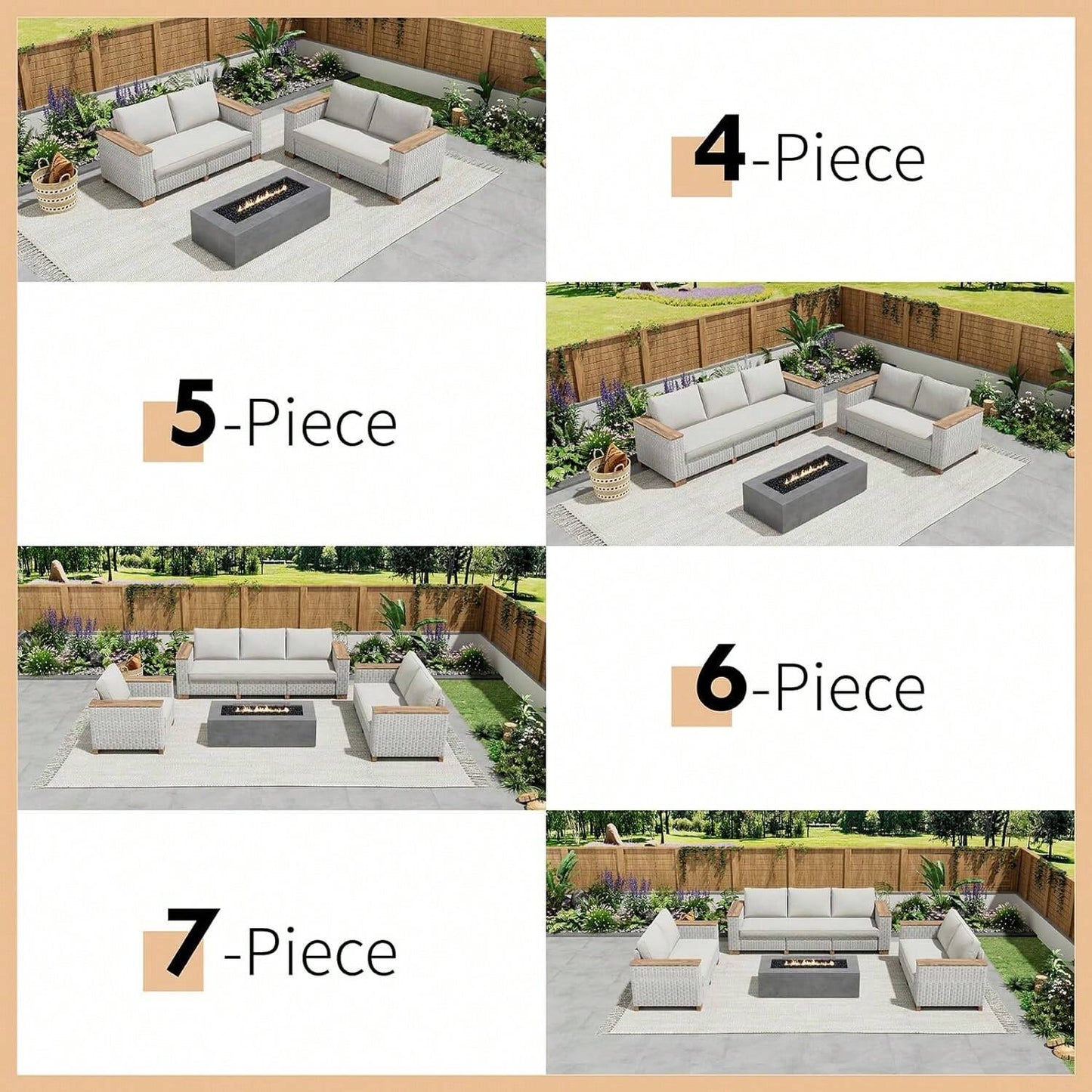 SANTORINI 4-PIECE OUTDOOR LOUNGE SET