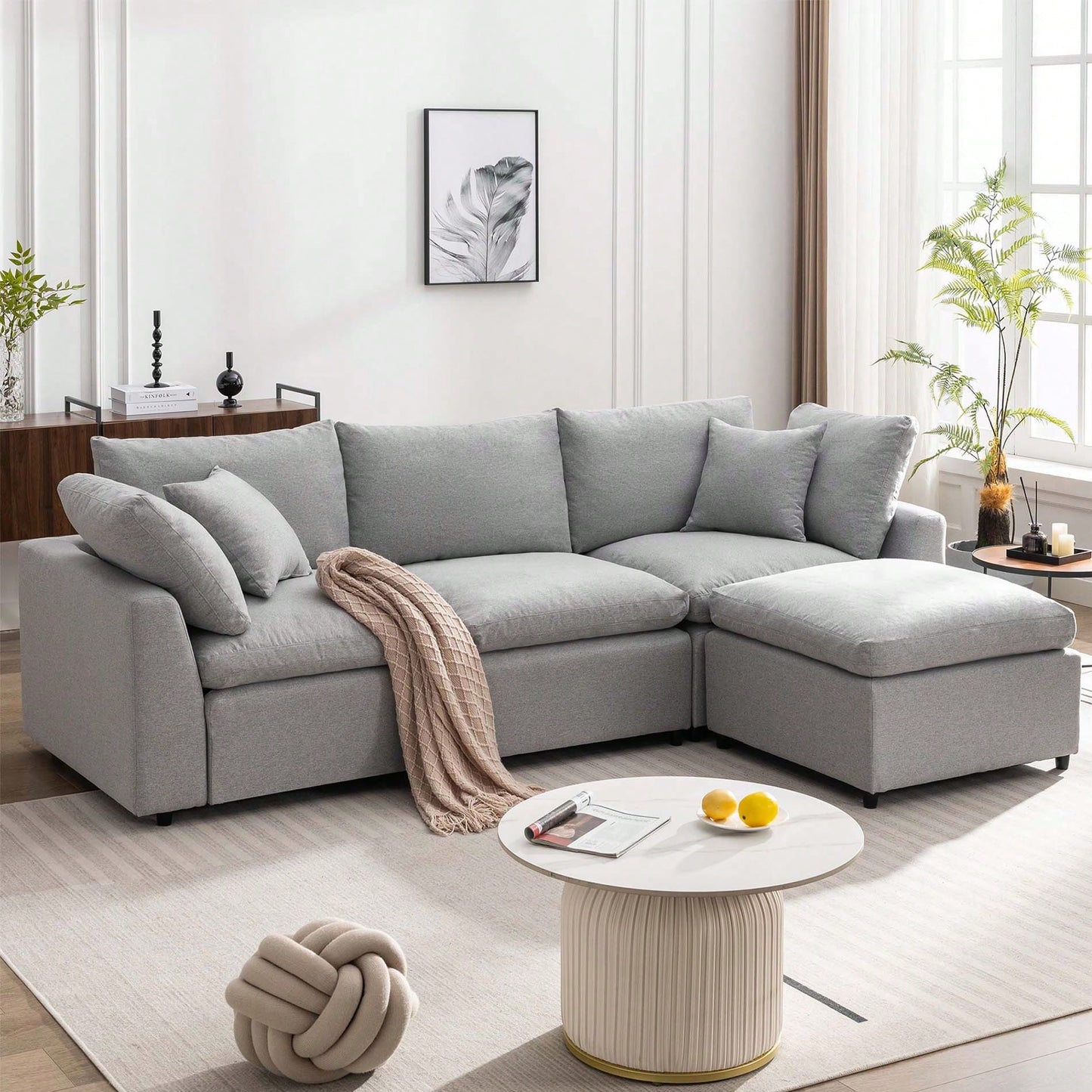 MARISELLE 104" SOFA w/ OTTOMAN
