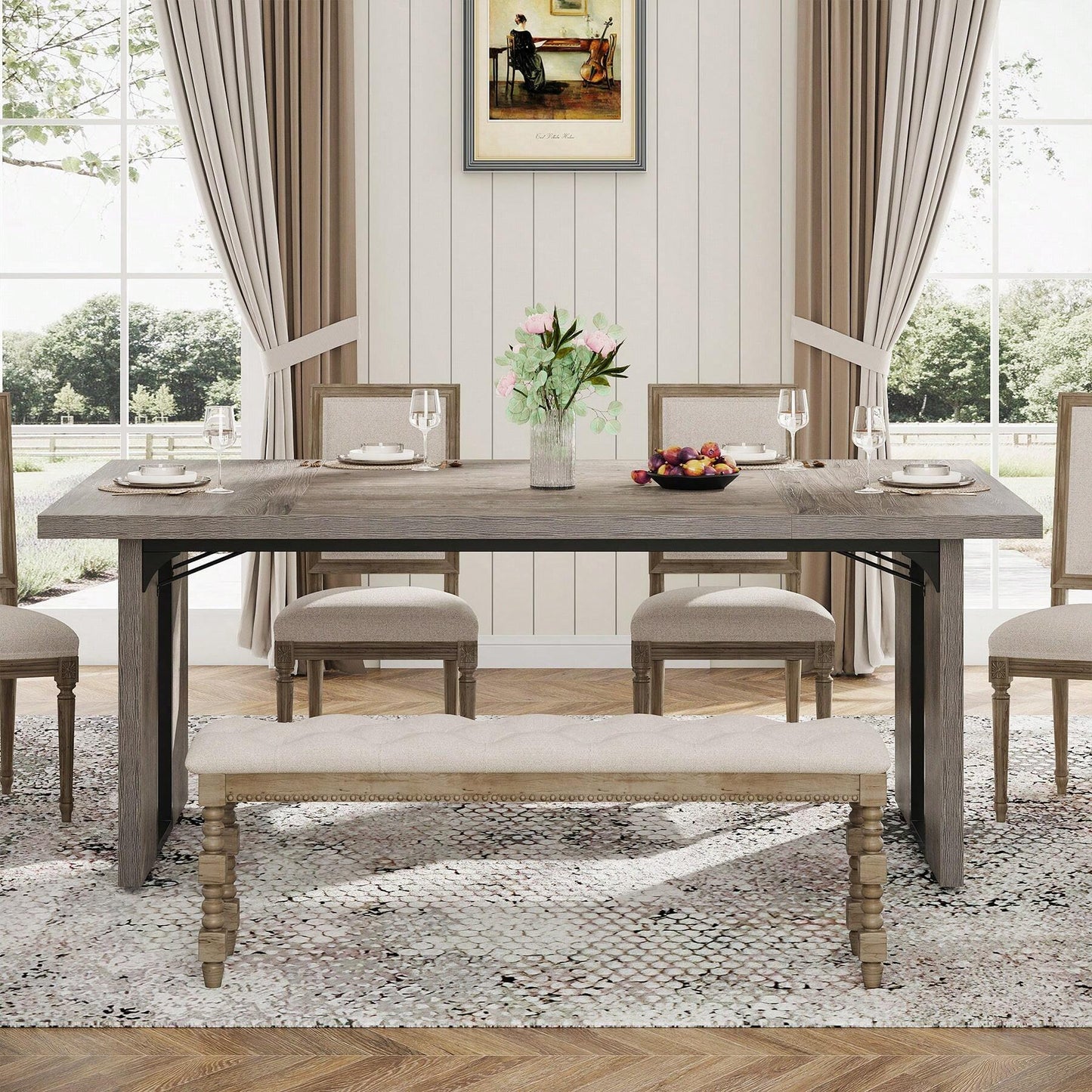 HERITAGE DINING TABLE - GRAY