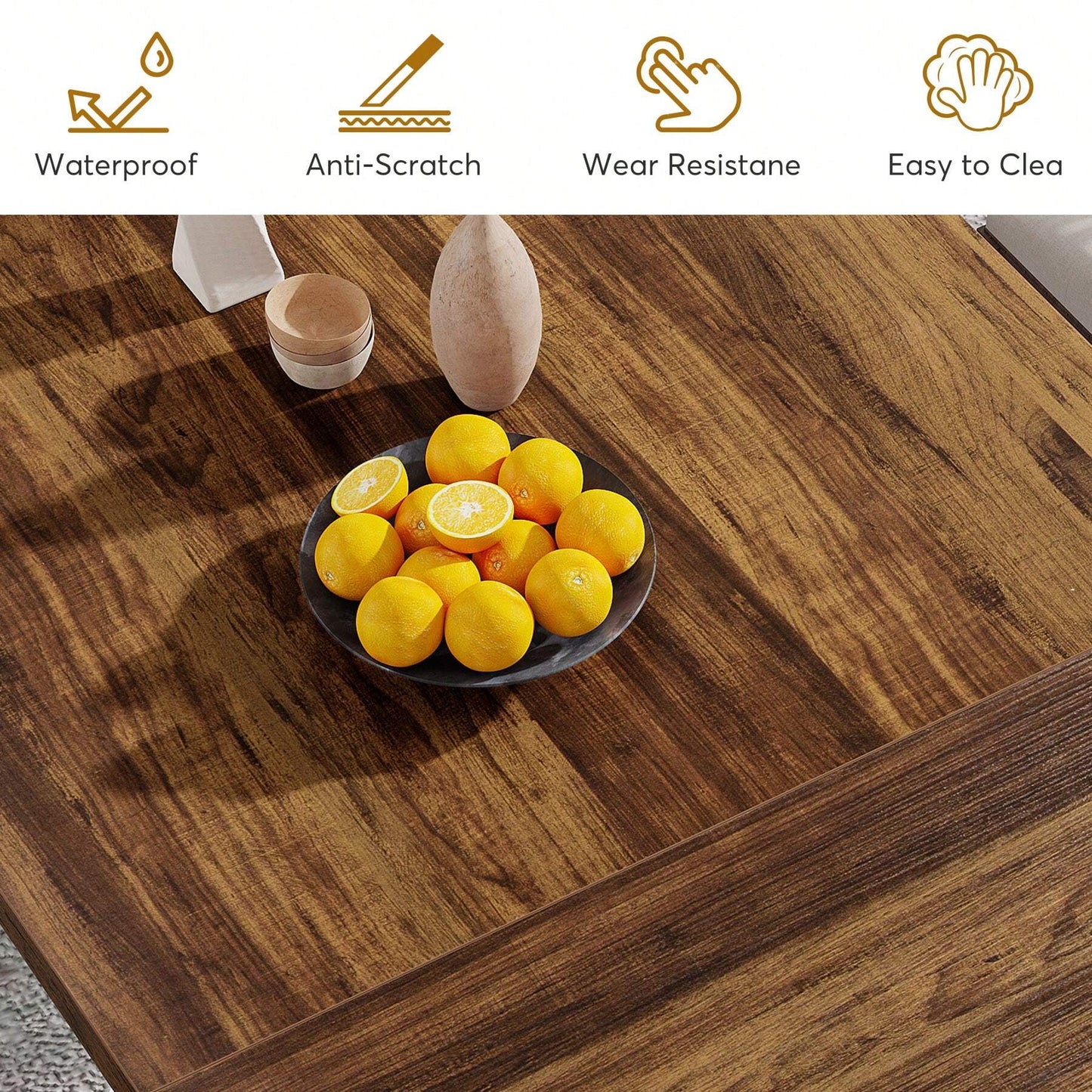 HERITAGE DINING TABLE - BROWN