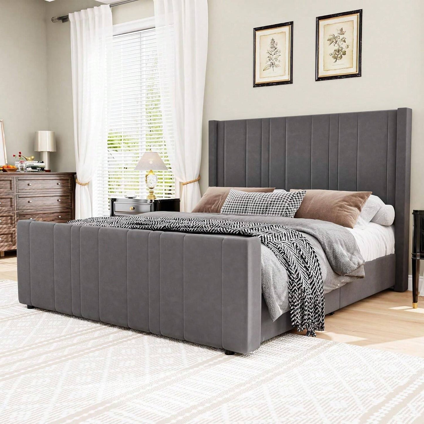 MAISON PLATFORM BED FRAME - GRAY
