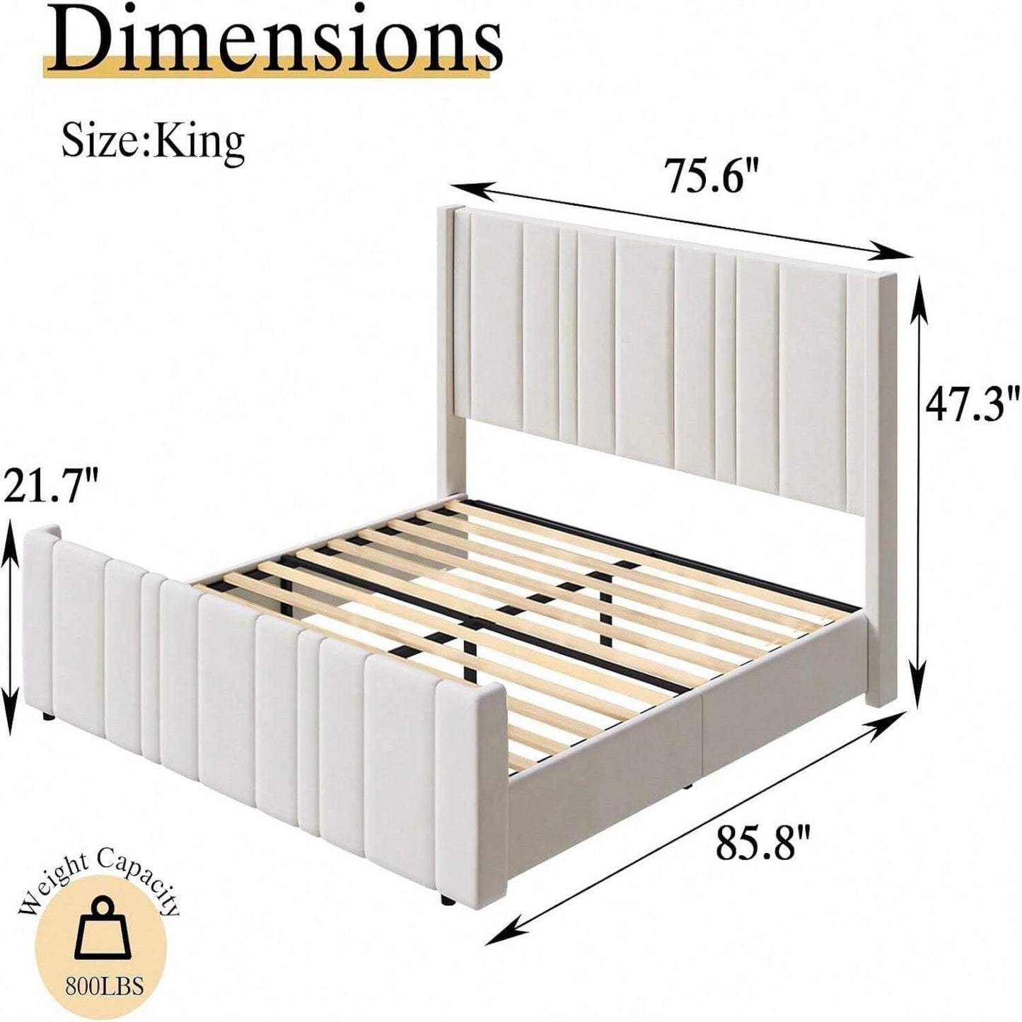MAISON PLATFORM BED FRAME - WHITE