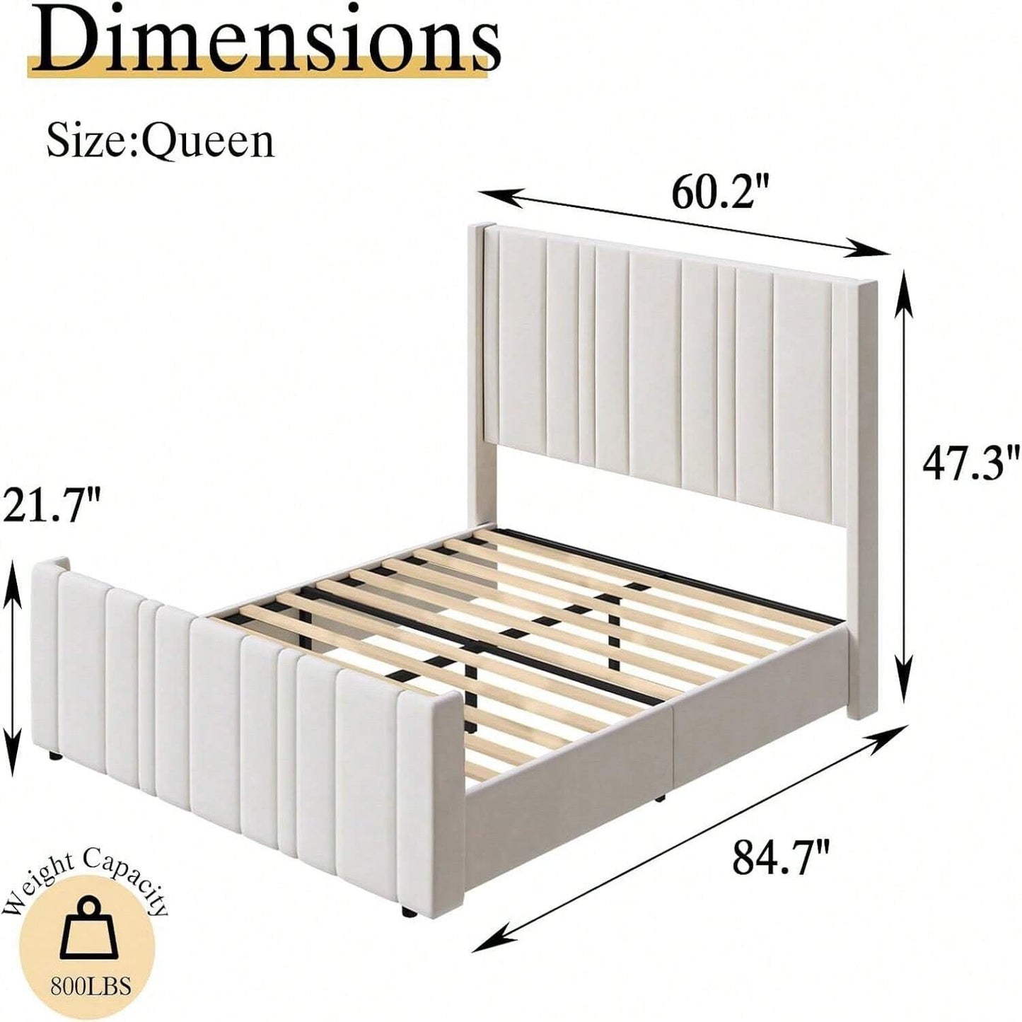 MAISON PLATFORM BED FRAME - WHITE