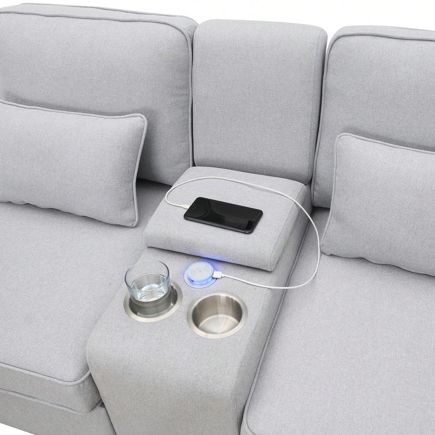 LILA 114" SOFA- LIGHT GRAY