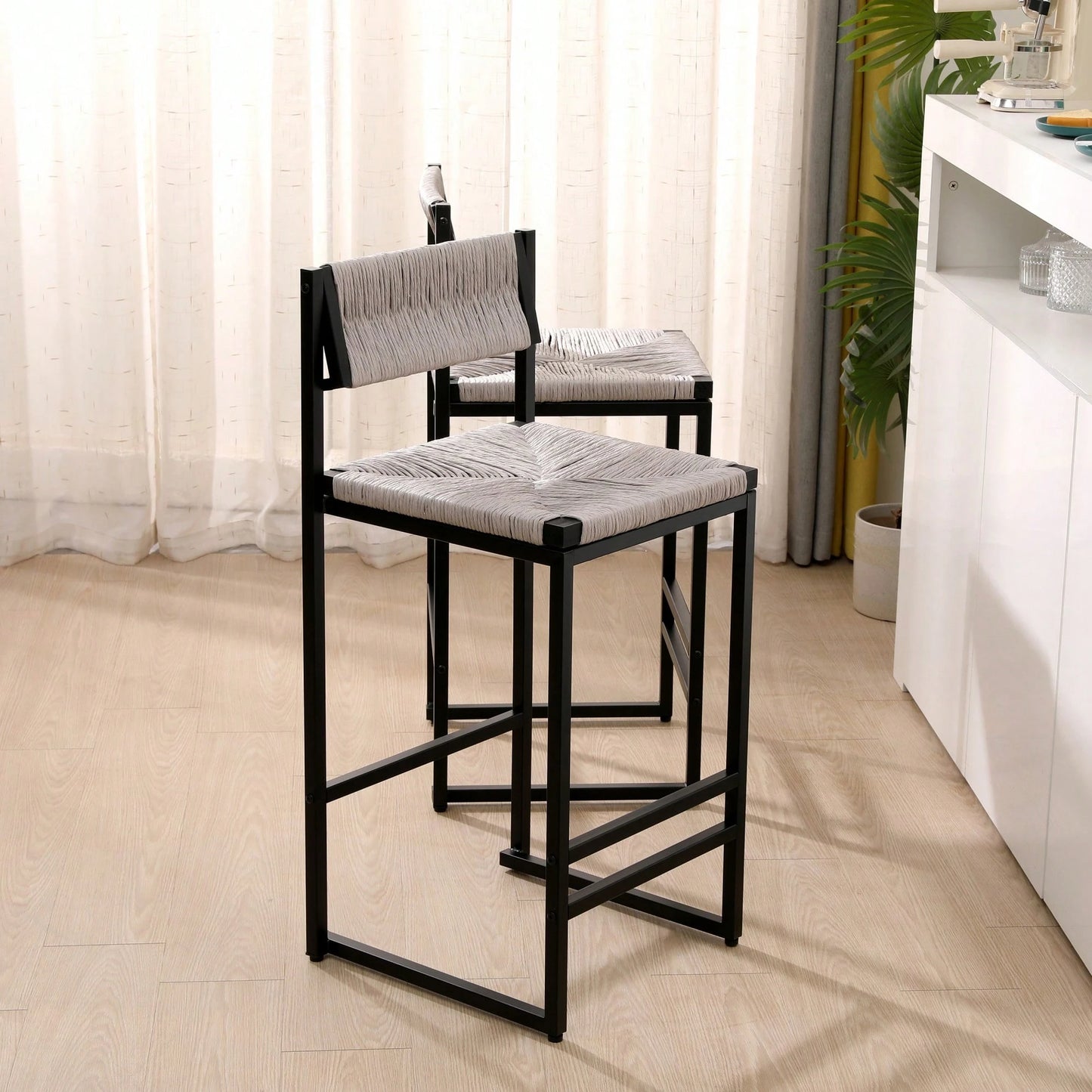 NAHLA COUNTER STOOLS - GRAY (SET OF 2)