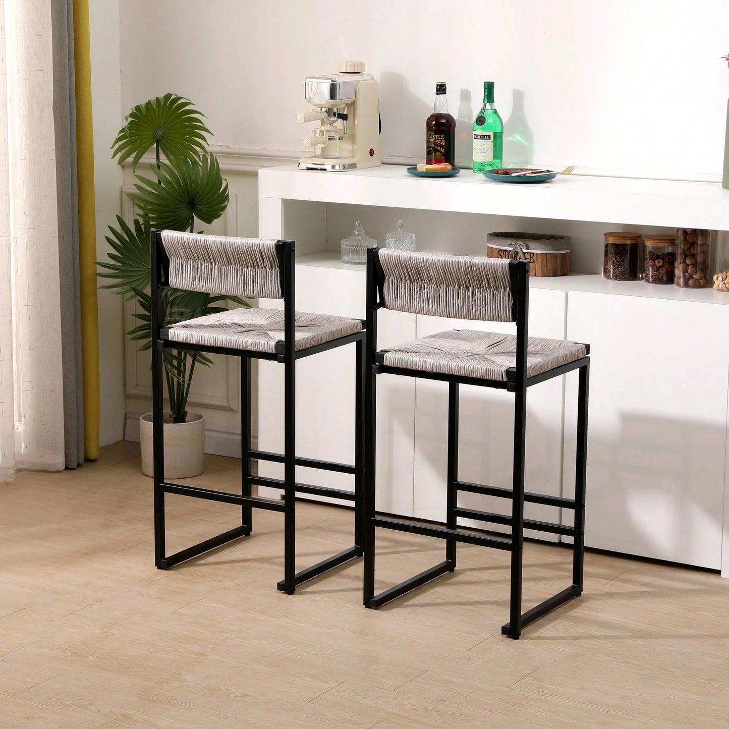 NAHLA COUNTER STOOLS - GRAY (SET OF 2)