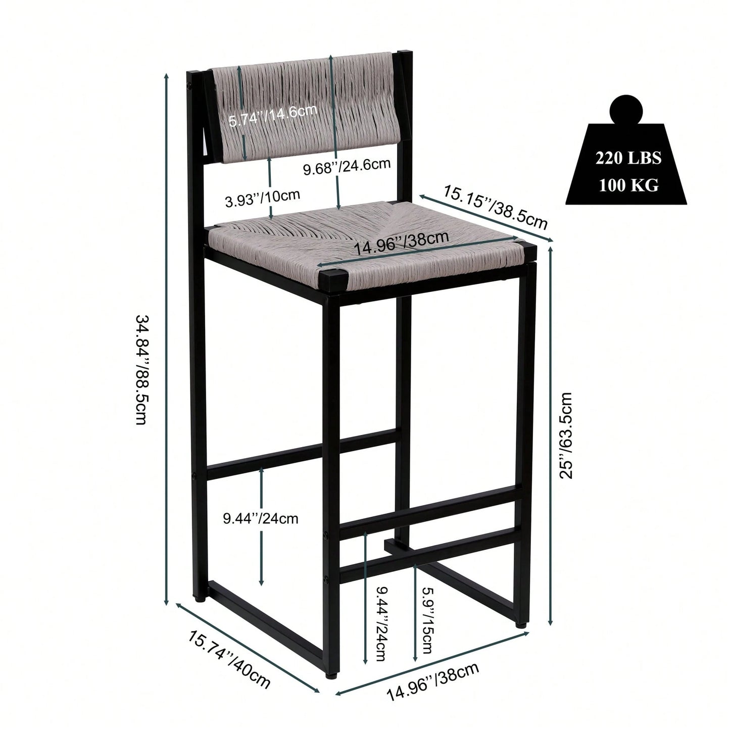 NAHLA COUNTER STOOLS - GRAY (SET OF 2)