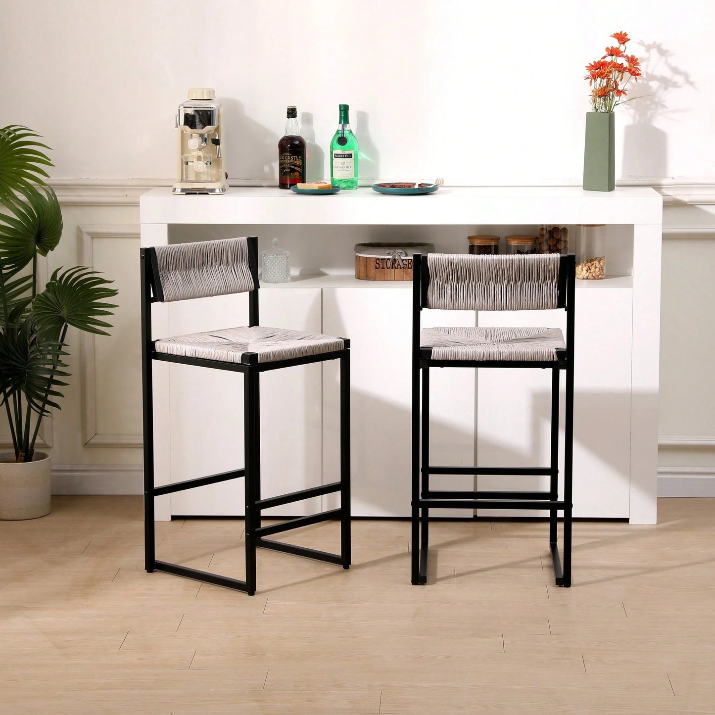 NAHLA COUNTER STOOLS - GRAY (SET OF 2)
