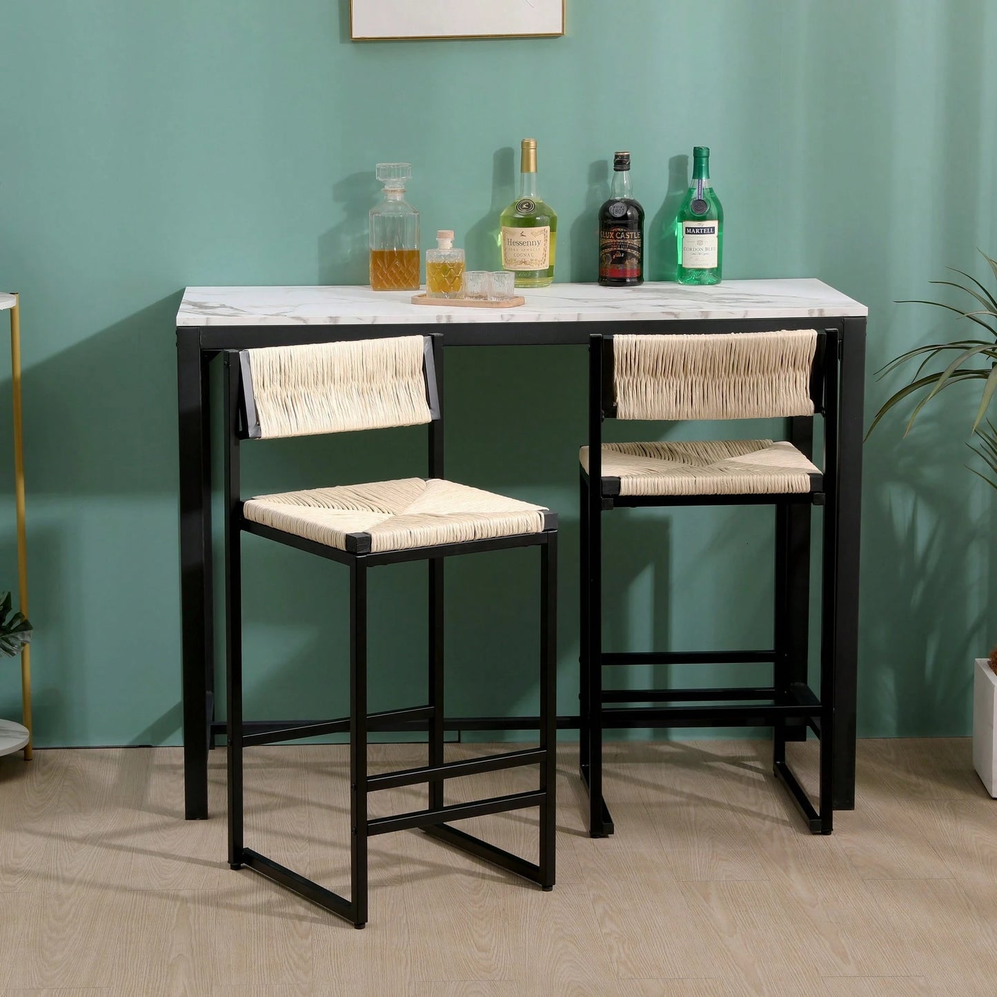 NAHLA COUNTER STOOLS - BEIGE (SET OF 2)
