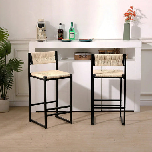 NAHLA COUNTER STOOLS - BEIGE (SET OF 2)