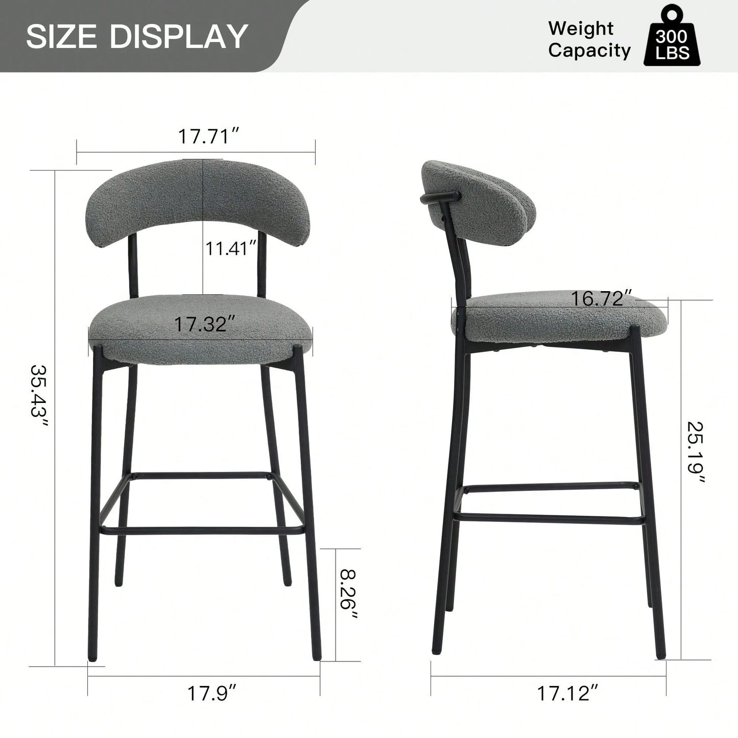 TERRIE COUNTER STOOLS - GRAY (SET OF 2)