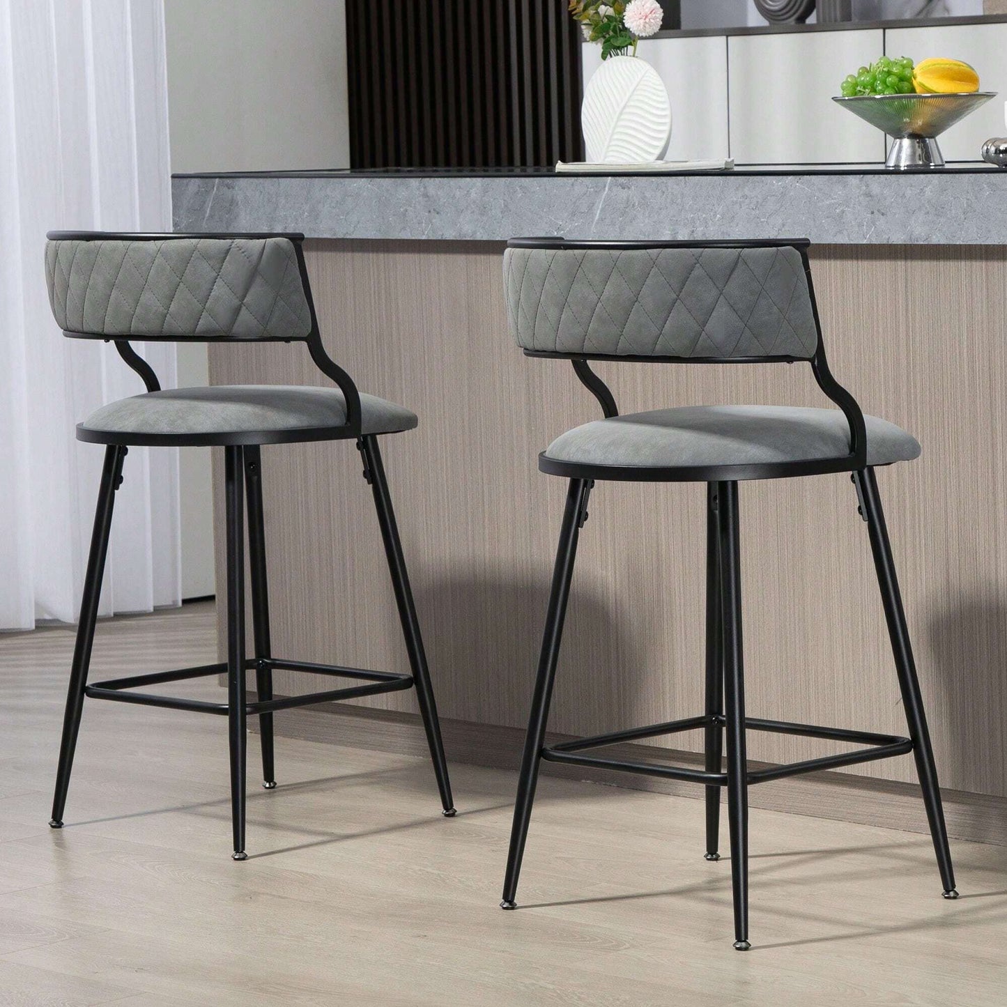 VIVIENNE COUNTER STOOLS - GRAY (SET OF 2)