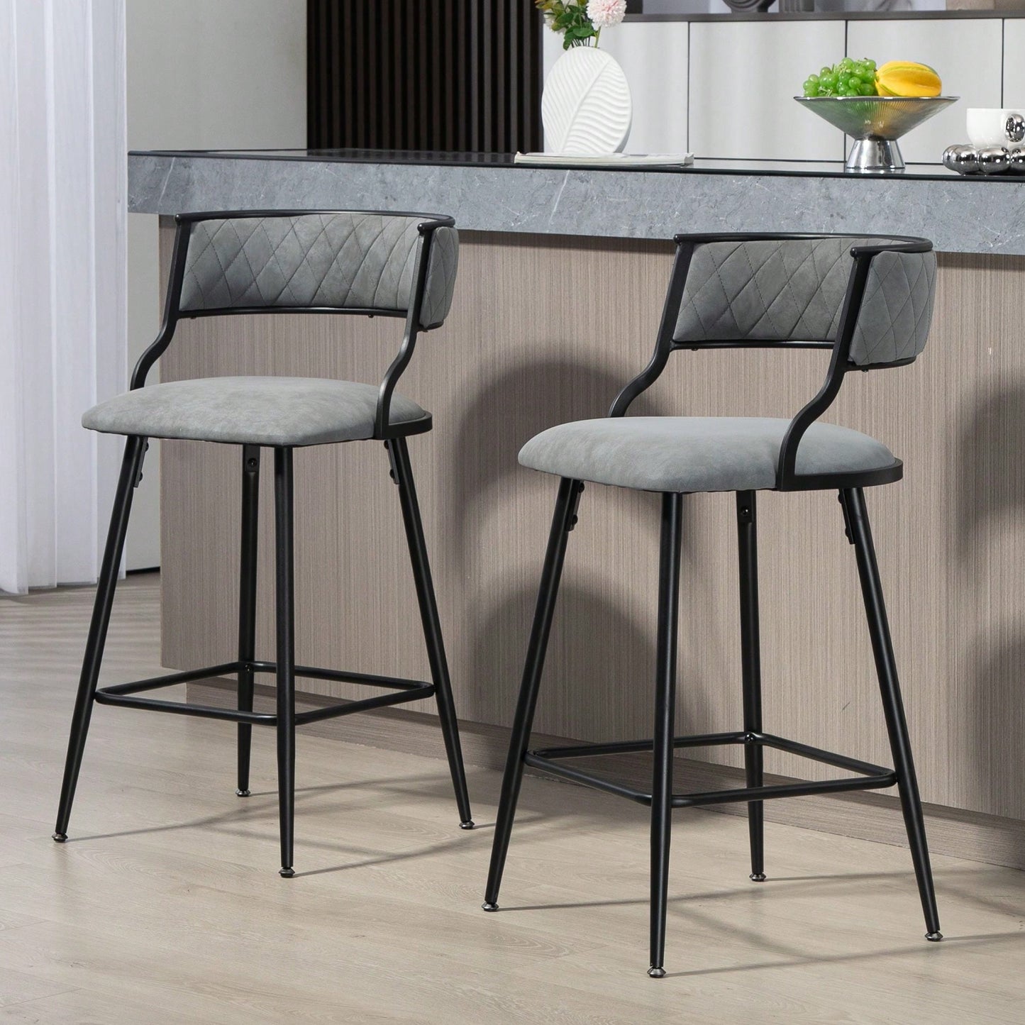 VIVIENNE COUNTER STOOLS - GRAY (SET OF 2)