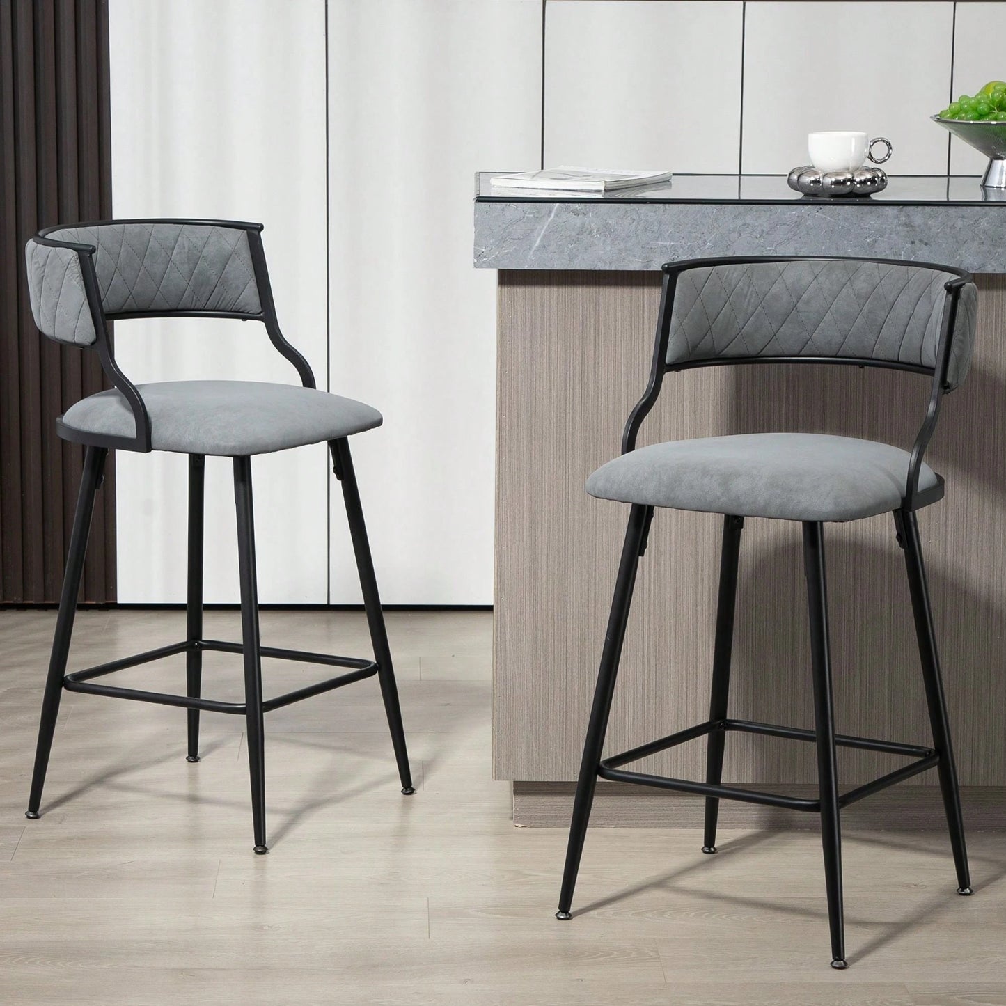 VIVIENNE COUNTER STOOLS - GRAY (SET OF 2)