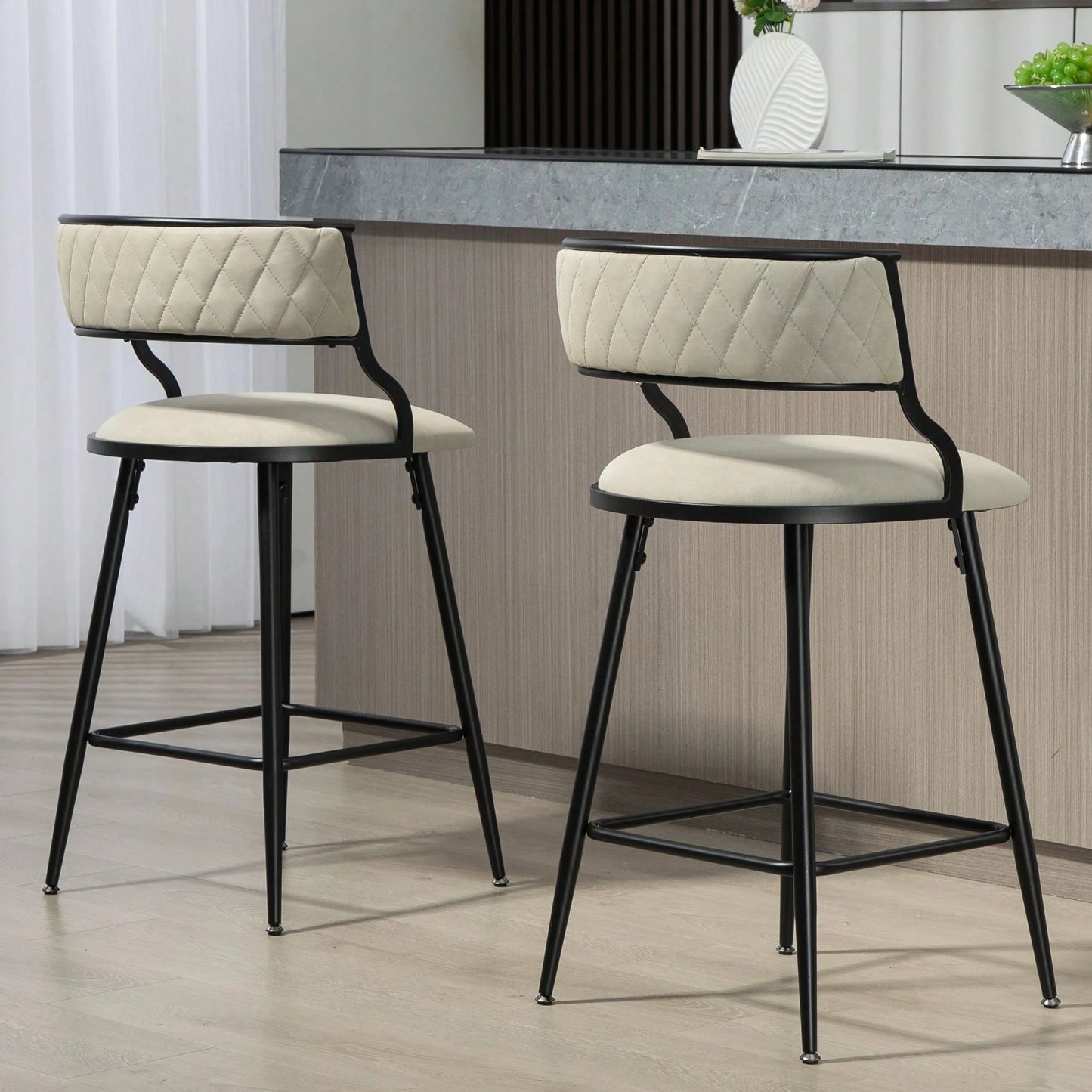 VIVIENNE COUNTER STOOLS - IVORY (SET OF 2)