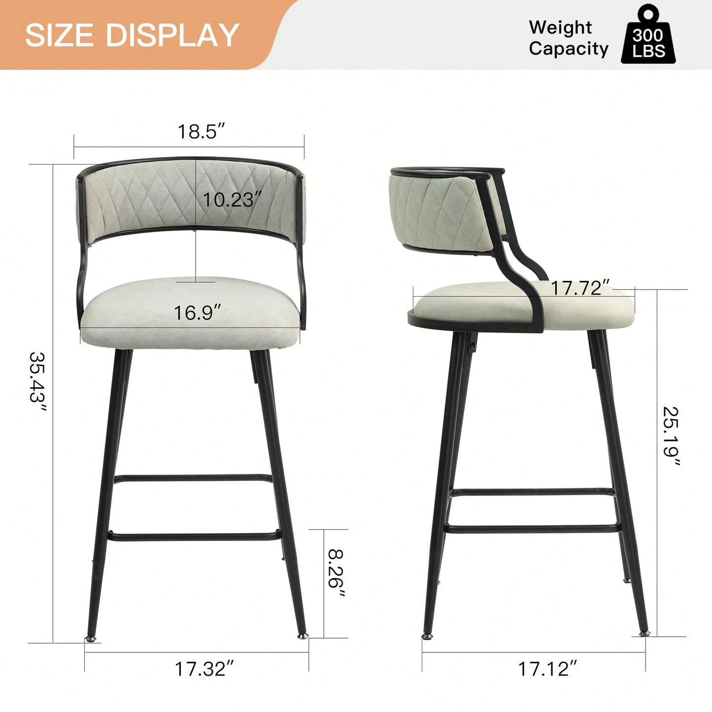 VIVIENNE COUNTER STOOLS - IVORY (SET OF 2)