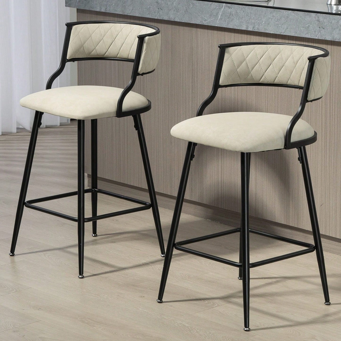 VIVIENNE COUNTER STOOLS - IVORY (SET OF 2)