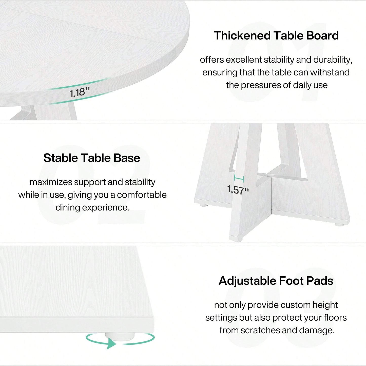 ISLA DINING TABLE - WHITE