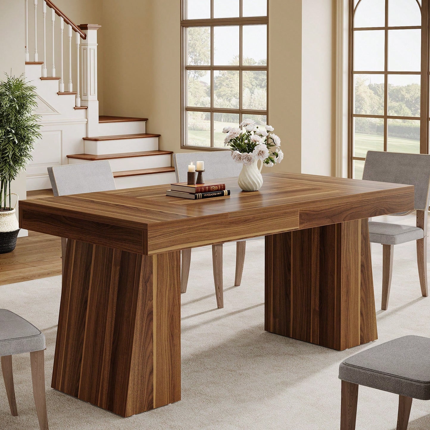 ANSEL DINING TABLE - BROWN