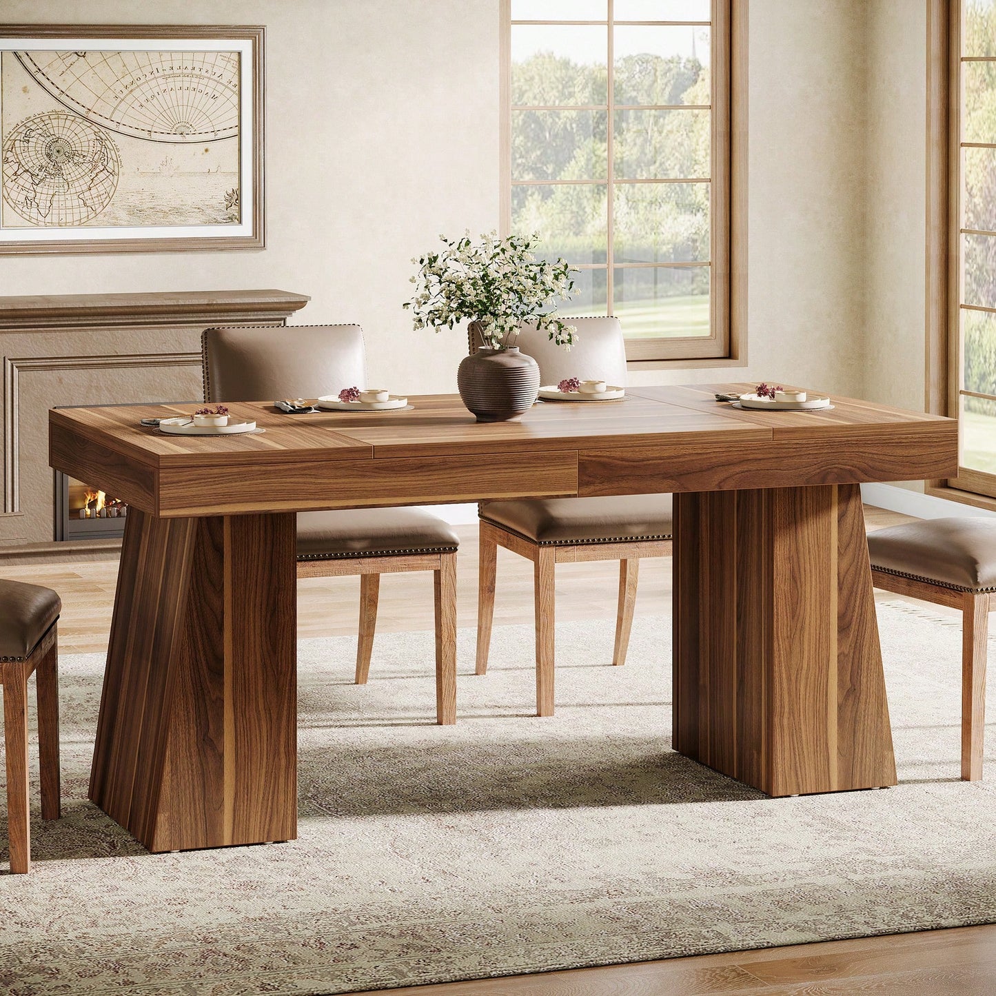 ANSEL DINING TABLE - BROWN
