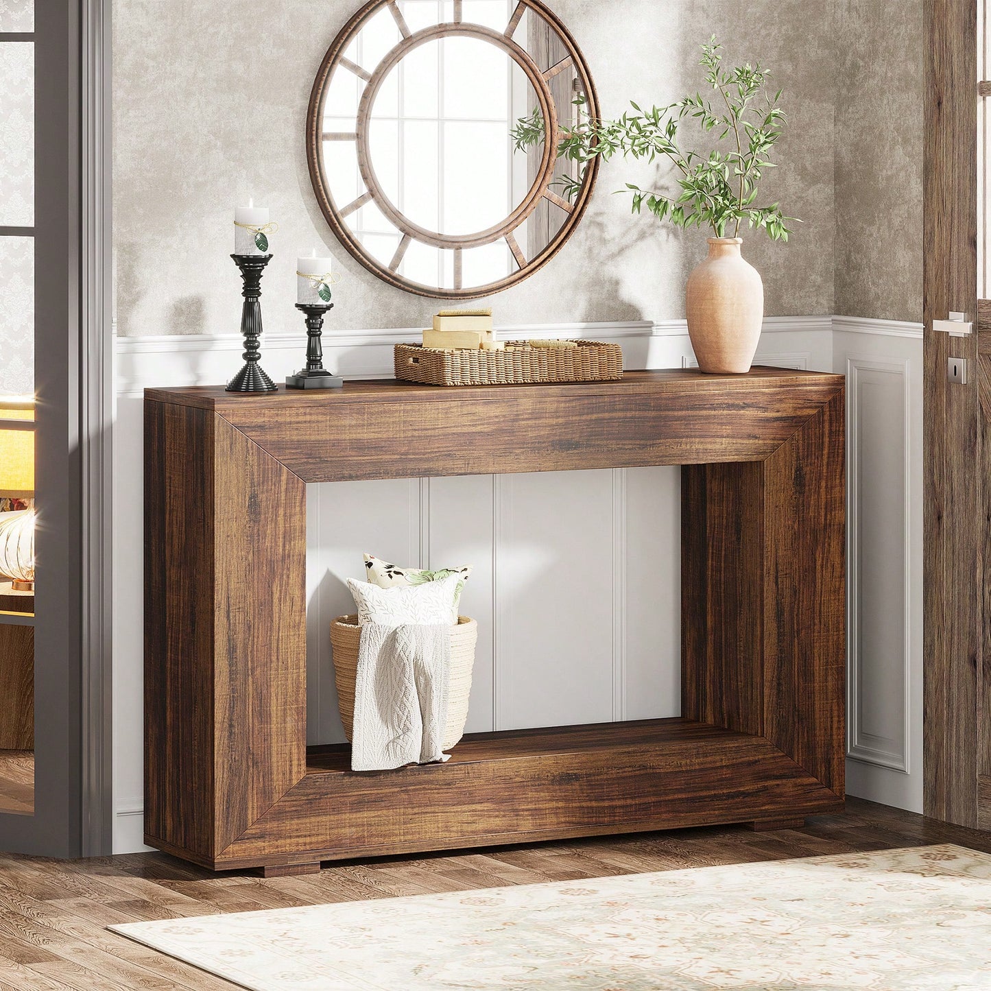 LISBON 47" CONSOLE TABLE - RUSTIC BROWN