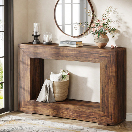 LISBON 47" CONSOLE TABLE - RUSTIC BROWN