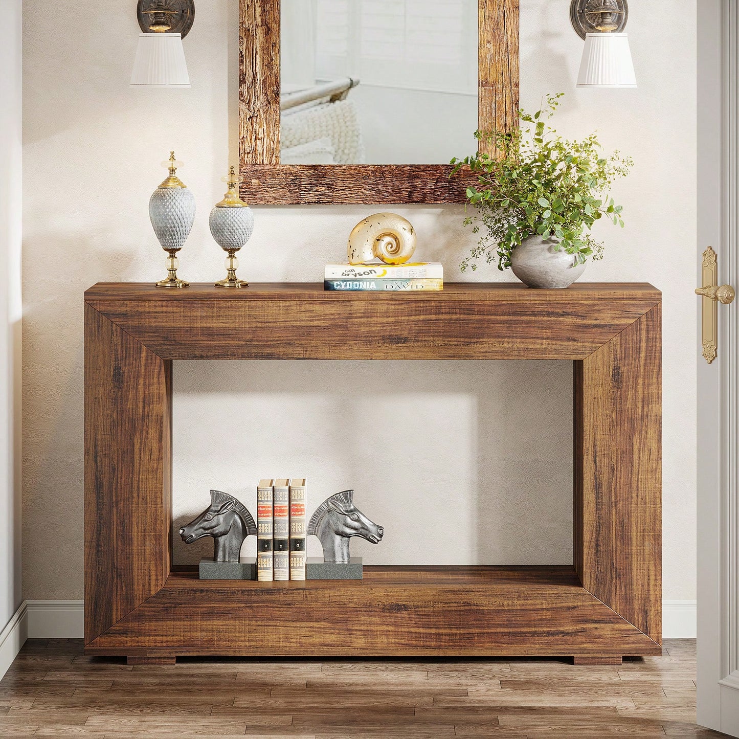 LISBON 47" CONSOLE TABLE - RUSTIC BROWN