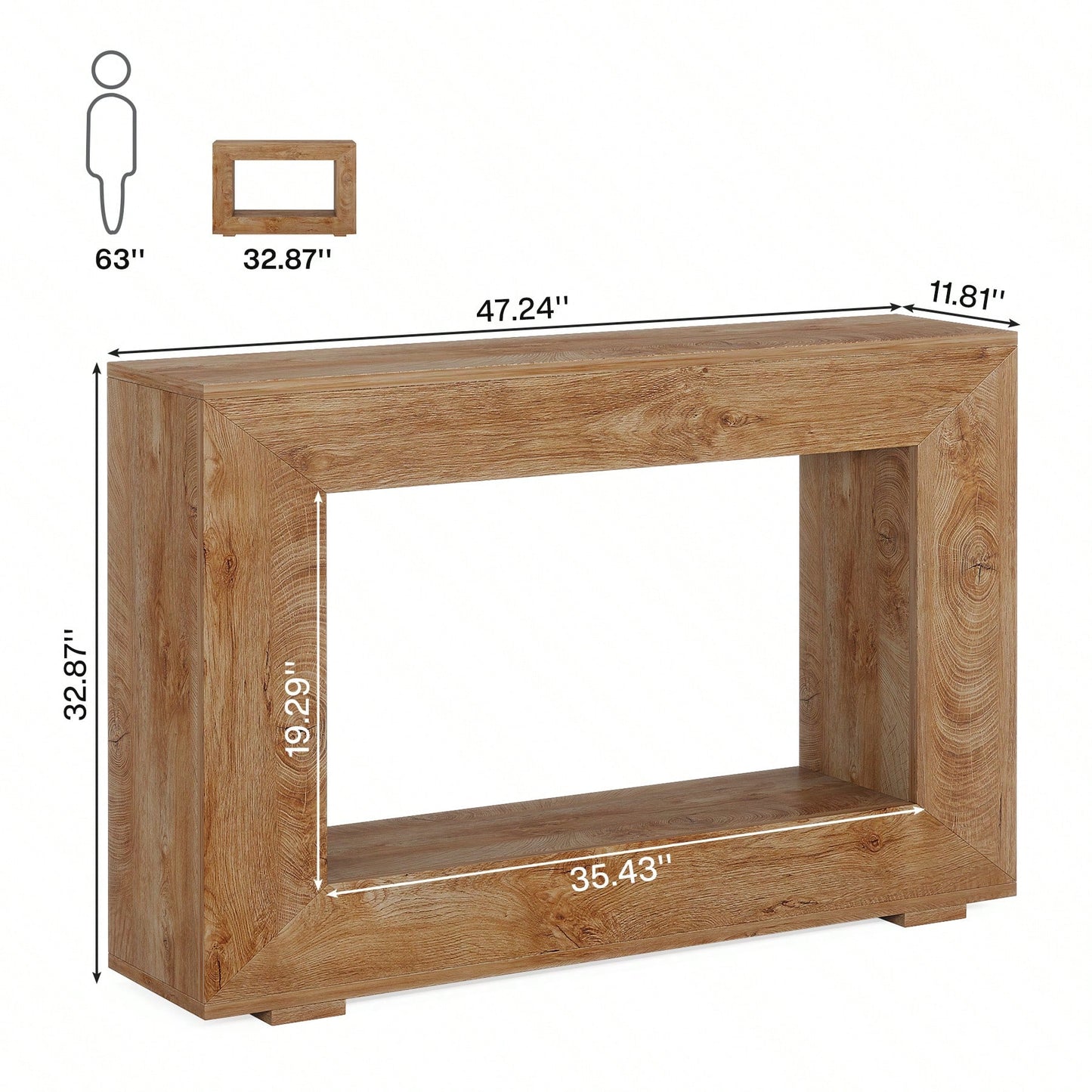 LISBON 47" CONSOLE TABLE - NATURAL BROWN