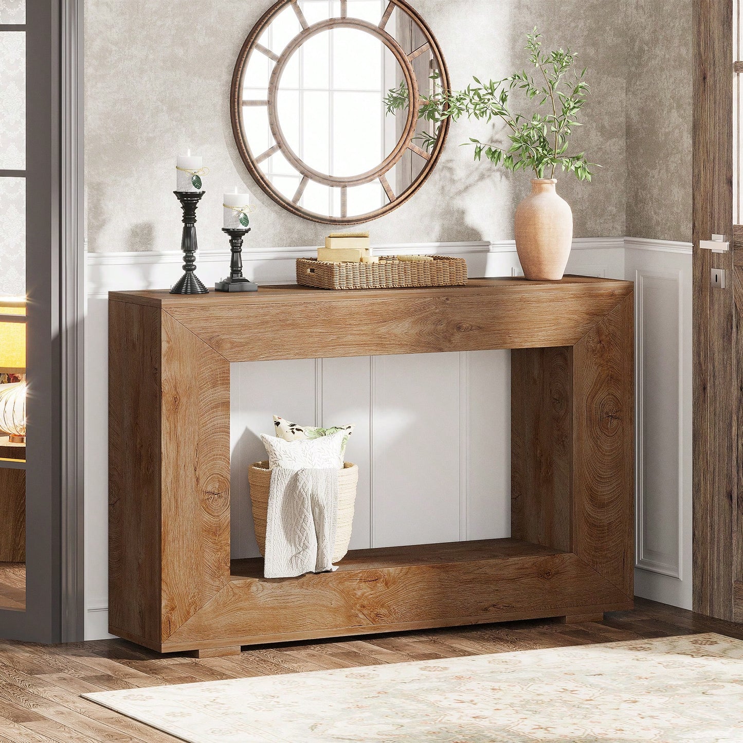LISBON 47" CONSOLE TABLE - NATURAL BROWN