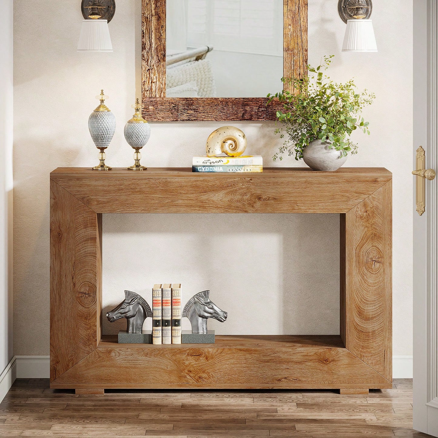 LISBON 47" CONSOLE TABLE - NATURAL BROWN