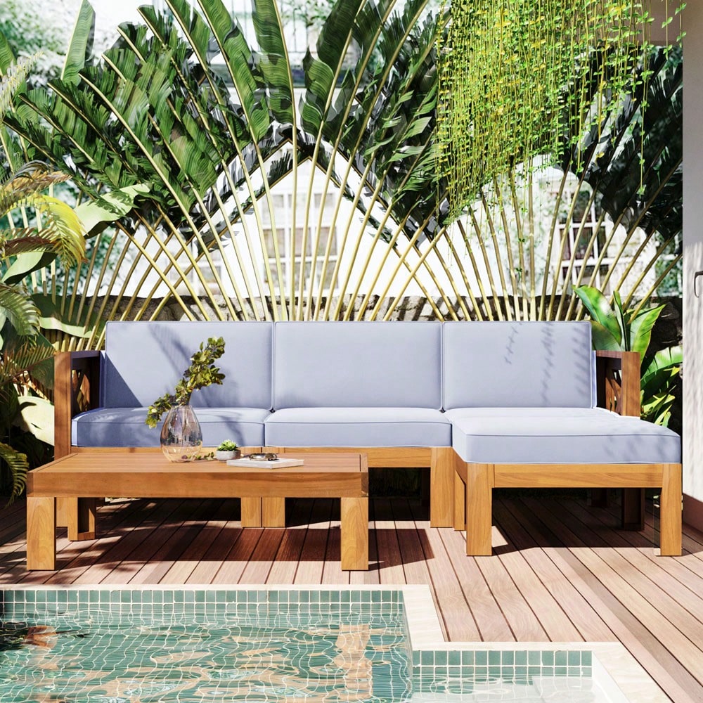 MONACO 5-PIECE OUTDOOR LOUNGE SET - LIGHT BLUE