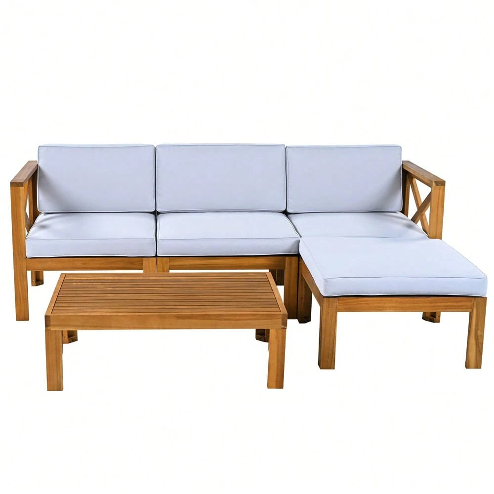 MONACO 5-PIECE OUTDOOR LOUNGE SET - LIGHT BLUE