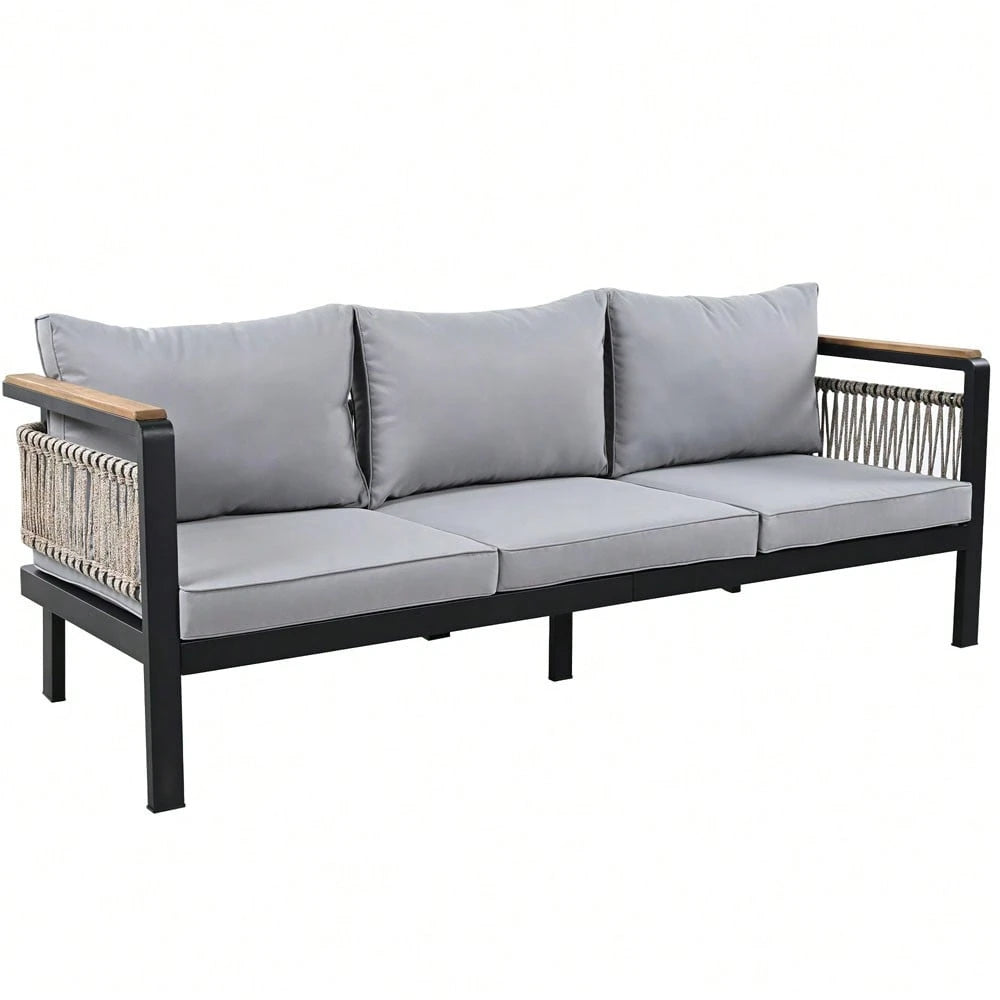 SAPHIRA 4-PIECE OUTDOOR LOUNGE SET - GRAY