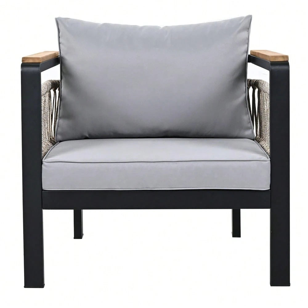 SAPHIRA 4-PIECE OUTDOOR LOUNGE SET - GRAY
