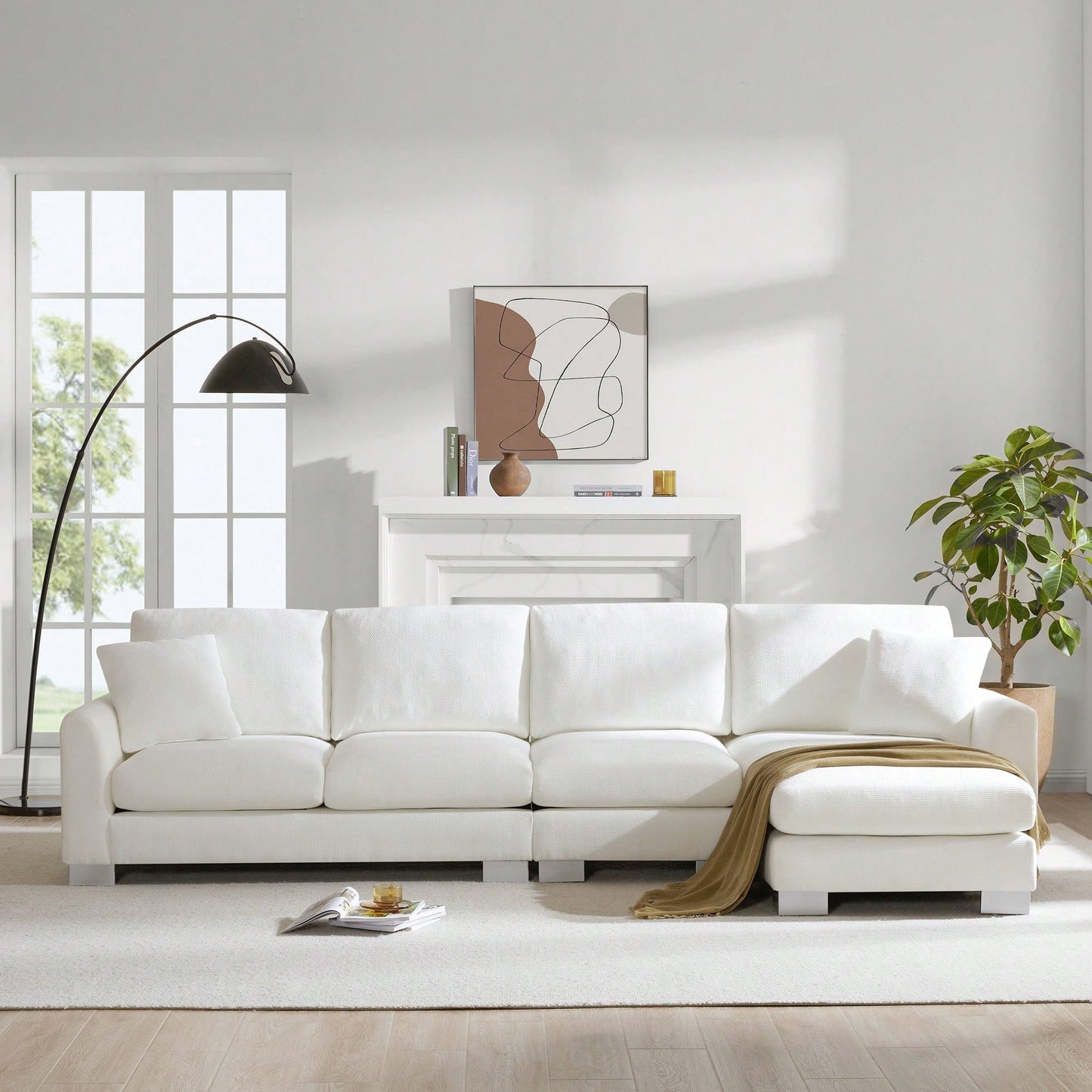 LAYLA 119" SECTIONAL - WHITE