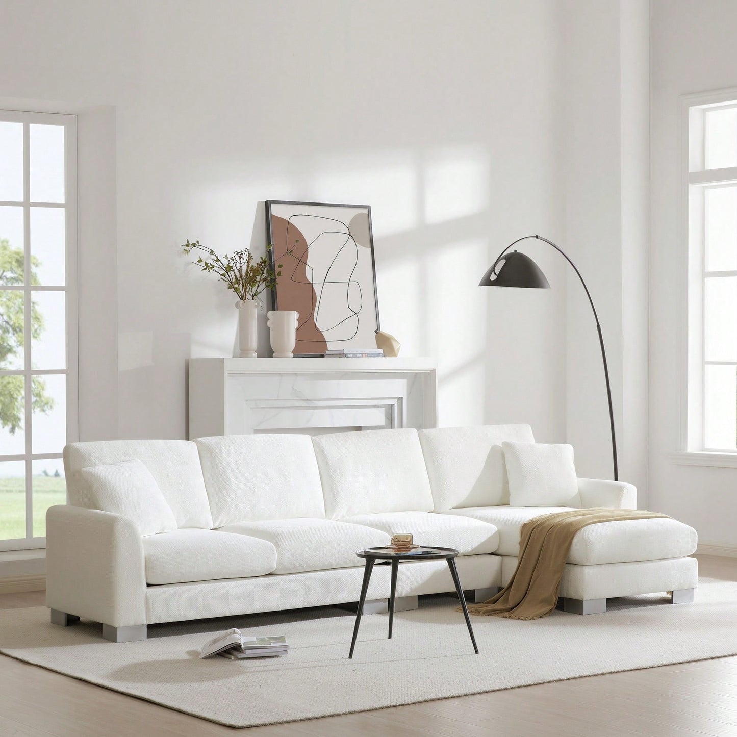 LAYLA 119" SECTIONAL - WHITE