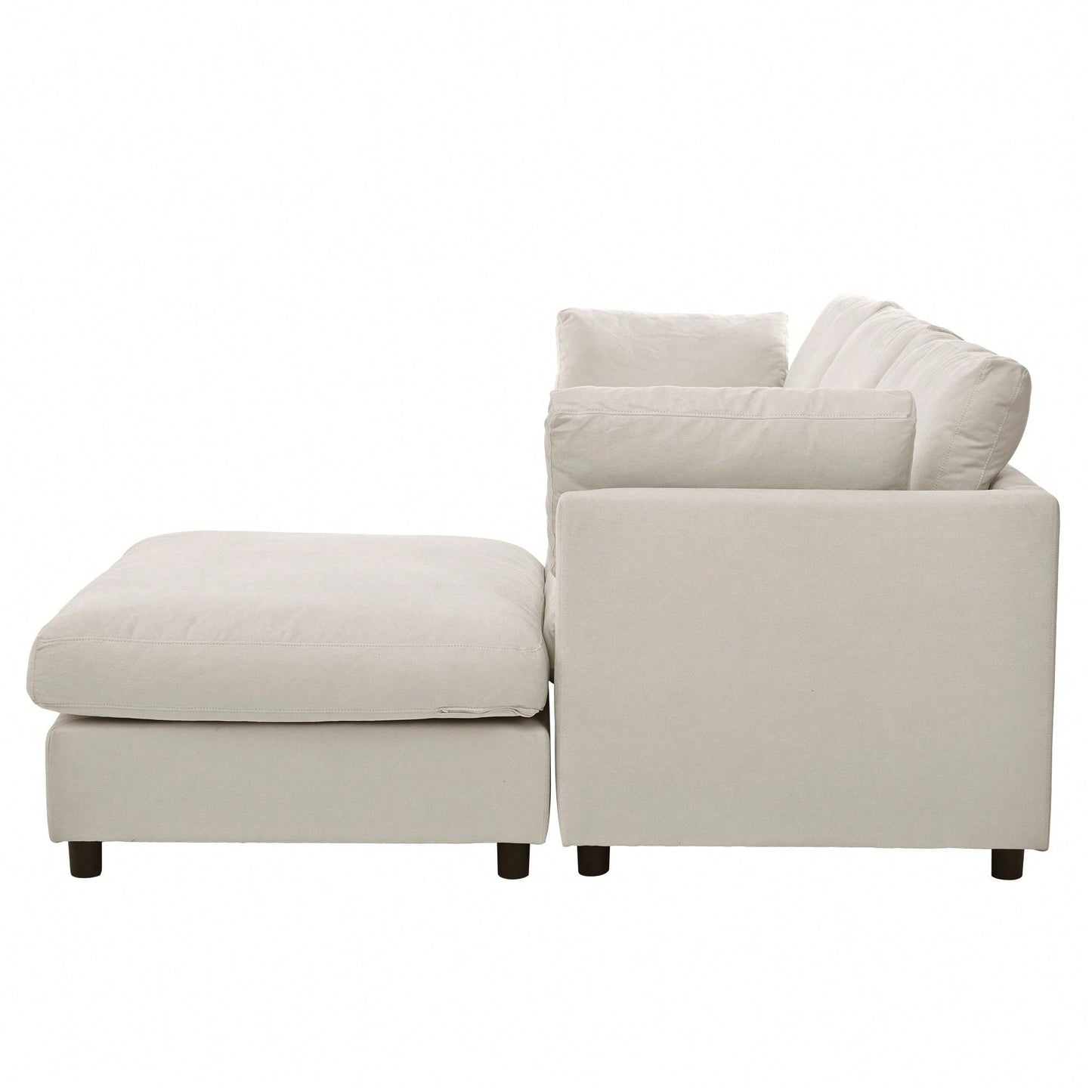 LORA 113" SOFA w/ OTTOMAN - BEIGE