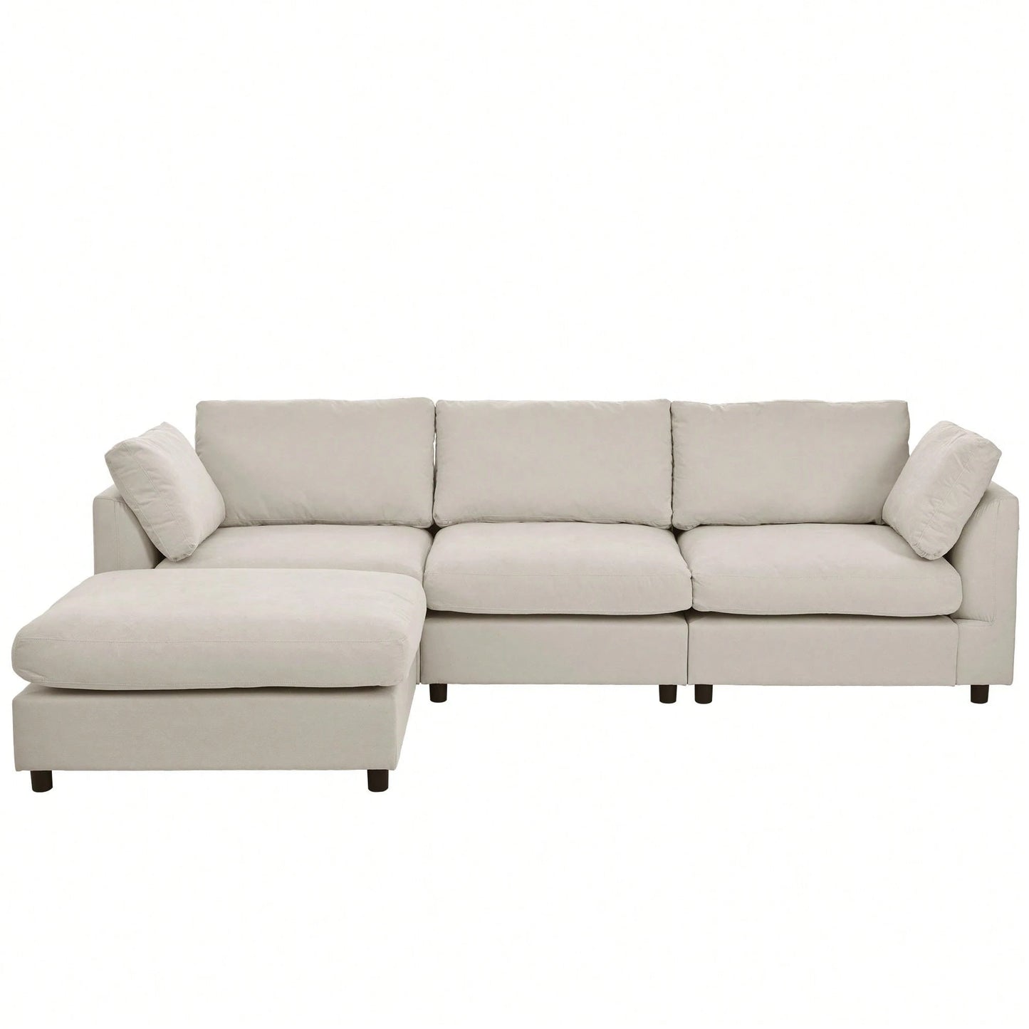 LORA 113" SOFA w/ OTTOMAN - BEIGE
