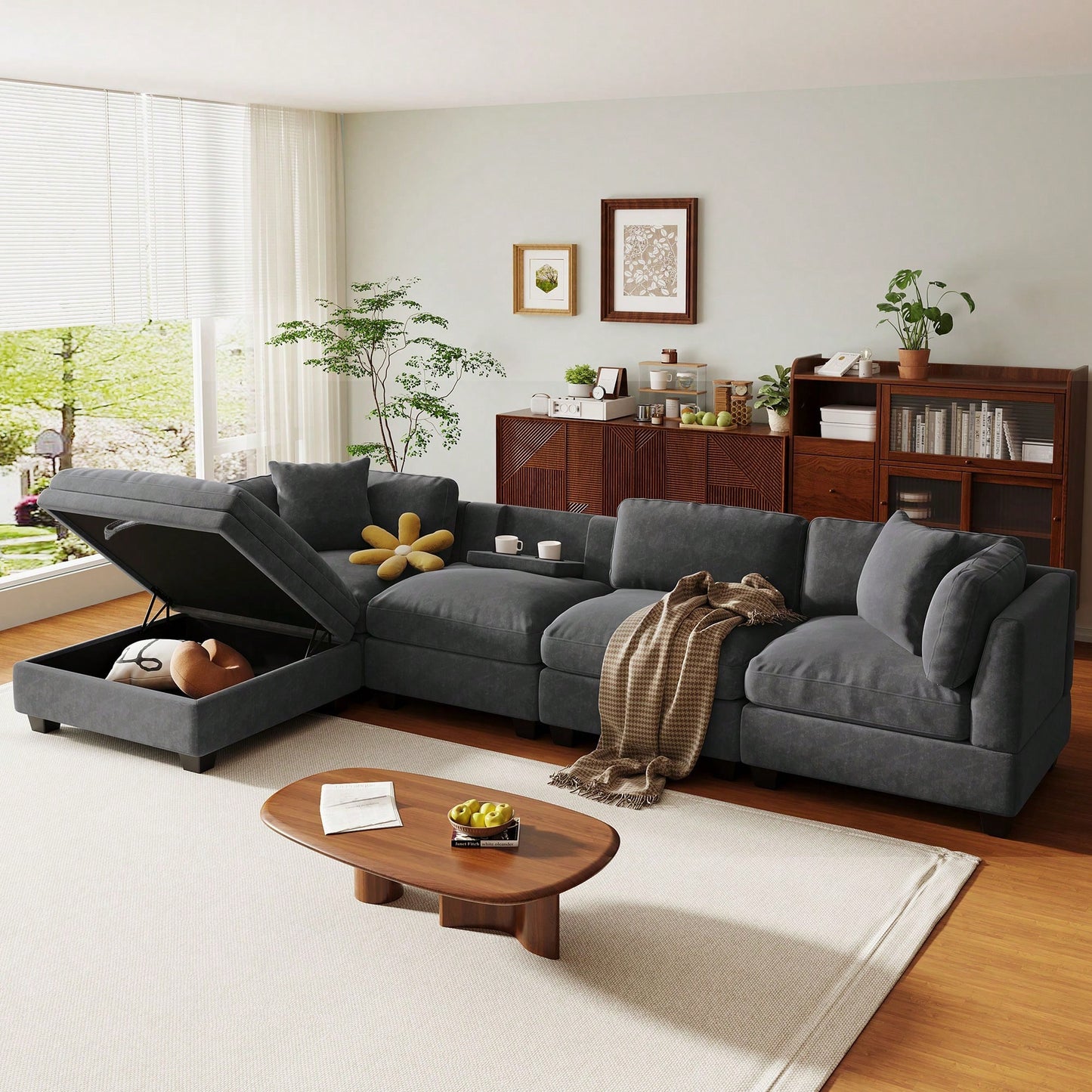 LIOR 119" SECTIONAL - GRAY