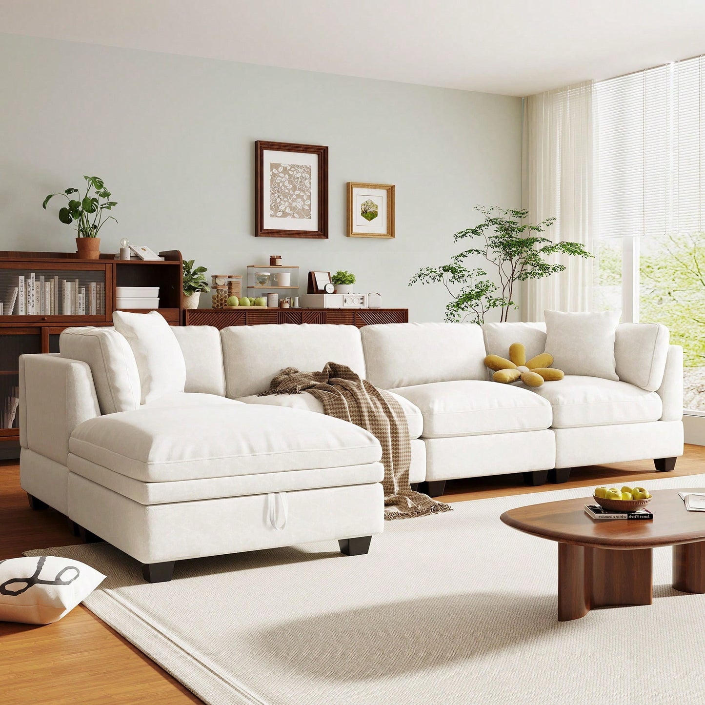 LIOR 119" SECTIONAL - BEIGE